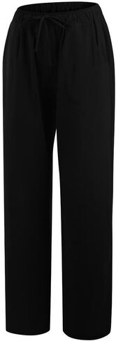 Cotton Linen Pants for Women Lightweight High Waisted Pants Tie Knot Wide Leg Pants Summer Lounge Pants with Pockets in Saudi Arabia