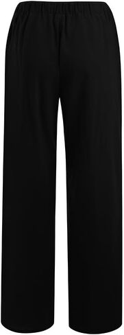 Cotton Linen Pants for Women Lightweight High Waisted Pants Tie Knot Wide Leg Pants Summer Lounge Pants with Pockets in Saudi Arabia