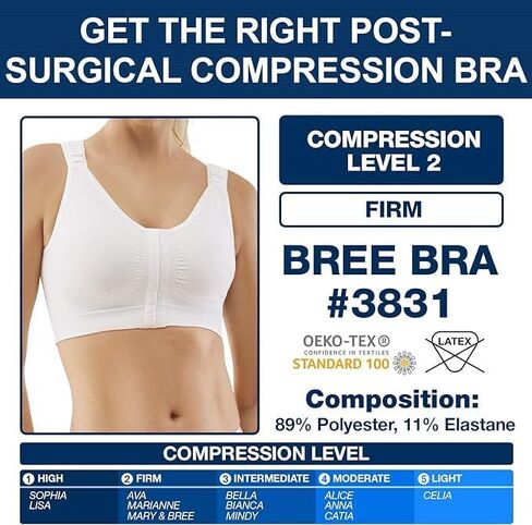 CAREFIX Bree Post-Op Bra Compression Front Closure Adjustable Straps Breast Reductions Augmentation Mastectomy Recovery 3831 in Saudi Arabia
