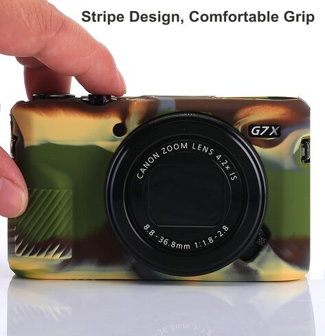 G7X Mark II Camera Case, G7X Removable Lens Cover Silicone Cover for Canon PowerShot G7X ii, G7X Accessories, Lightweight Rubber Soft Silicone Case - Glamour Black in Kuwait