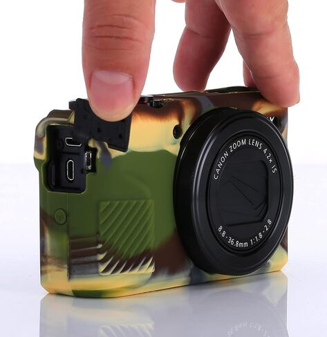 G7X Mark II Camera Case, G7X Removable Lens Cover Silicone Cover for Canon PowerShot G7X ii, G7X Accessories, Lightweight Rubber Soft Silicone Case - Glamour Black in Kuwait