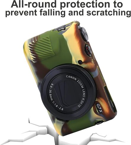 G7X Mark II Camera Case, G7X Removable Lens Cover Silicone Cover for Canon PowerShot G7X ii, G7X Accessories, Lightweight Rubber Soft Silicone Case - Glamour Black in Kuwait