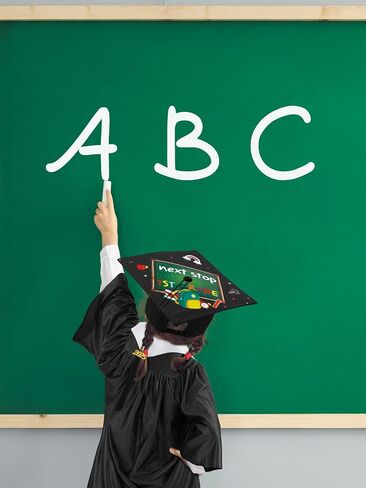 Lenwen Kindergarten Graduation Cap and Gown Stoles Certificate 2024 Tassel Set for Preschool Boys and Girls Kids in Saudi Arabia