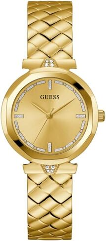 GUESS Women's 34mm Watch - Silver Tone Bracelet Black Dial Silver Tone Case in Saudi Arabia
