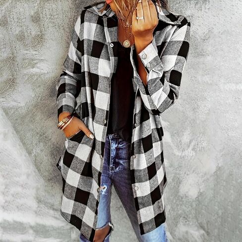 قمصان منقوشة للنساء العصرية الزر الخفيفة الوزن أسفل جاكيتات كوخ طويلة الأكمام الفانيلا الفانيلا أزياء السقوط in Kuwait