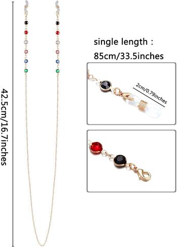 Frienda 2 Pieces Pearl Beaded Eyeglass Chain Pearl Sunglasses Chain Reading Eyeglasses Holder Strap Cord Lanyard Eyewear Retainer in Saudi Arabia