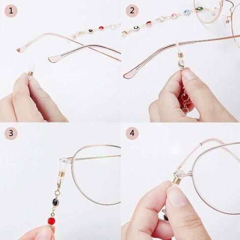 Frienda 2 Pieces Pearl Beaded Eyeglass Chain Pearl Sunglasses Chain Reading Eyeglasses Holder Strap Cord Lanyard Eyewear Retainer in Saudi Arabia