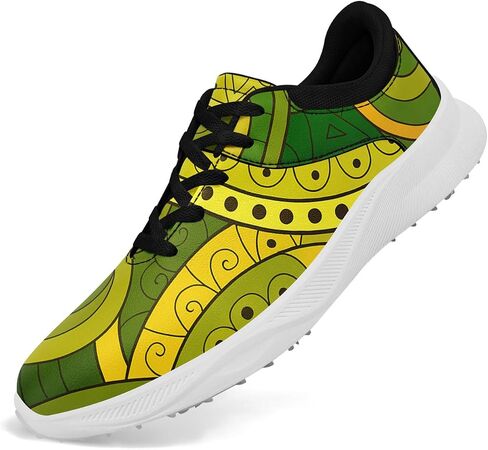 Men's&Women's Fashion Print Mandala Golf Shoes Colorful Breathable Spikeless Stylish Comfortable Lace-up Golf Sports Sneaker in Kuwait