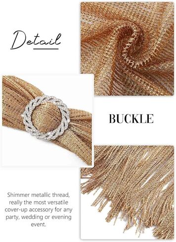 شالات وأغطية نسائية معدنية لامعة من Unicra لفساتين الحفلات المسائية مع إبزيم كريستالي in Kuwait