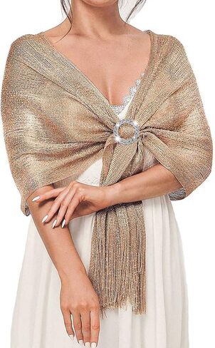 شالات وأغطية نسائية معدنية لامعة من Unicra لفساتين الحفلات المسائية مع إبزيم كريستالي in Kuwait