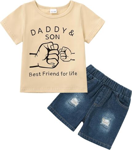 Yallet Toddler Baby Boy Clothes Owns Summer Stuffits 1-5t short Sleeve T-Shirt + Shorts 2pcs baby disual setting set in Kuwait