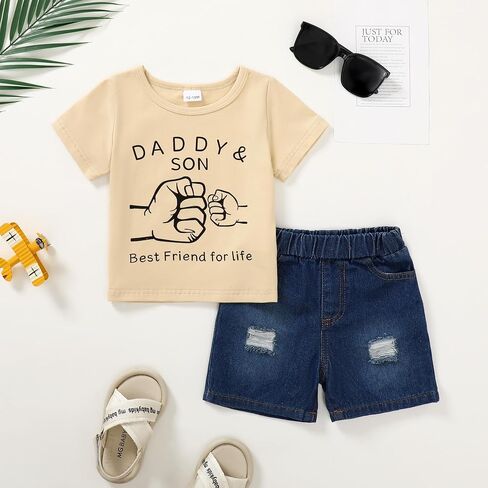Yallet Toddler Baby Boy Clothes Owns Summer Stuffits 1-5t short Sleeve T-Shirt + Shorts 2pcs baby disual setting set in Kuwait