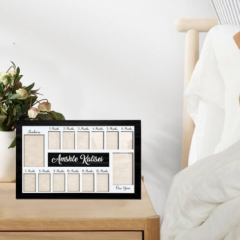 Personalized Baby's First Year Frame - Custom Name Twelve Months Photo Frame, Baby Keepsake Picture Gift for Mom to Be or Expecting Parents in Saudi Arabia