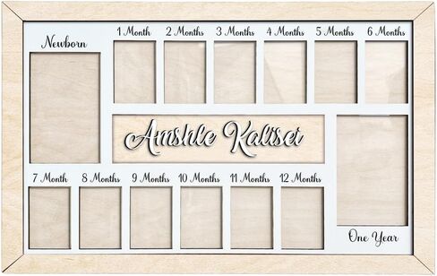 Personalized Baby's First Year Frame - Custom Name Twelve Months Photo Frame, Baby Keepsake Picture Gift for Mom to Be or Expecting Parents in Saudi Arabia
