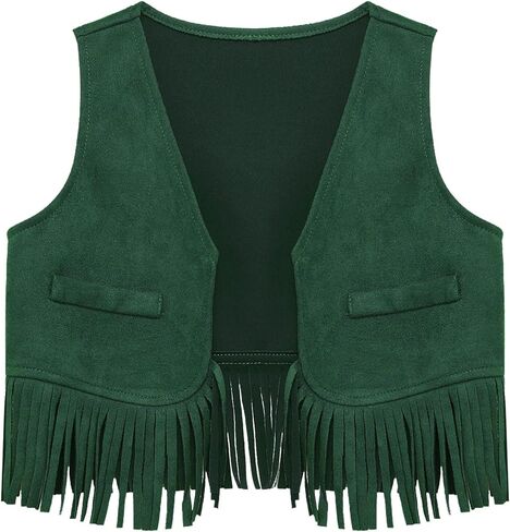 Choomomo Baby Boys Western Cowboy Vest Suede Tassels Waistcoat Open Front Sleeveless Cardigan Jacket in Saudi Arabia