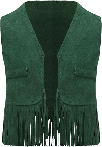 Choomomo Baby Boys Western Cowboy Vest Suede Tassels Waistcoat Open Front Sleeveless Cardigan Jacket in Saudi Arabia