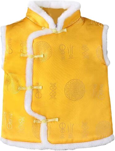 Tang Suit Dragon Toddler Boys New Year Vest Coat Kids Chinese Calendar New Year Sleeveless Tang Suit Tops Buckle New in Saudi Arabia