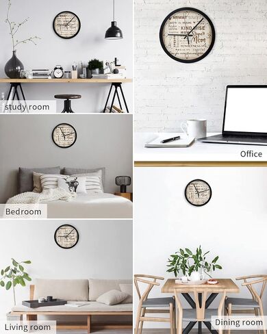 Wall Clock Carnation Flower Mother Baby Battery Operated Clocks 10 Inch Silent Non-Ticking Wallclock Super Mom Vintage Round Wall Clocks for Living Room Bedroom Kitchen Office Home Decor in Saudi Arabia