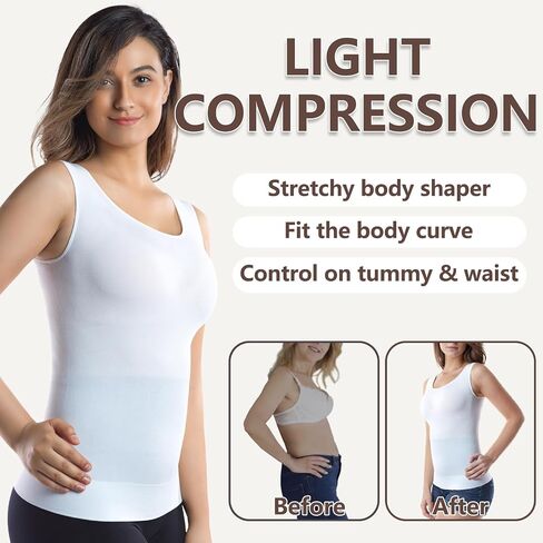 +MD Women's Seamless T-Shirt Scoop Neck Short Sleeve Comfort Light Control Shapewear Undershirt Pyjamas Black XL in Kuwait