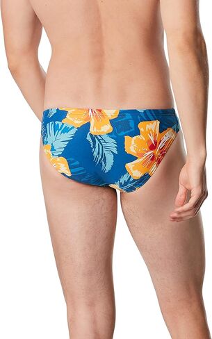 Speedo Men's Standard Swimsuit Brief Creora Highclo Printed, Palm Blue Radiance/Atoll, 38 in Saudi Arabia