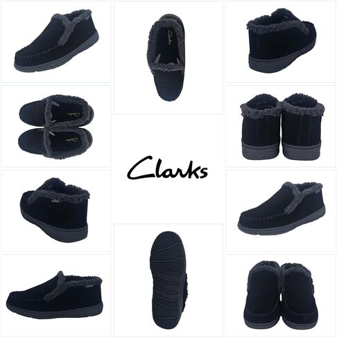 Clarks Men's Suede Leather Sherpa Lined Ankle Bootie Slippers Indoor/Outdoor Slip-Ons - Comfy & Durable Boots with Plush Lining Padded Insole Gripp Rubber Outsoles (Sage Venetian Boot, 9) in Saudi Arabia