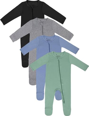 Jimonda Baby Boy Romper 4-Pack-بيجاماس من الخيزران لمدة 0-24 شهر in Kuwait