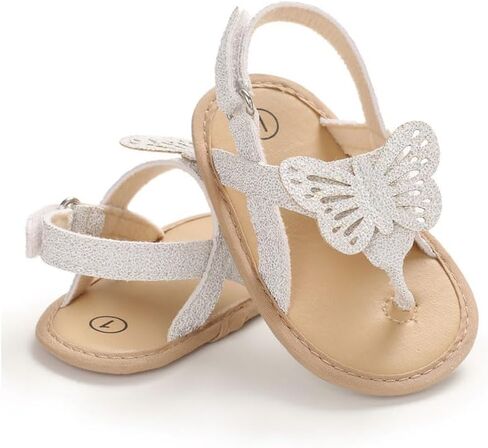 BYUSBAYA-Baby Girls Butterfly Sandals 0-18M Summer Princess Shoes Infant First Walking Slipper Shoes Non-Slip Sandals in Kuwait