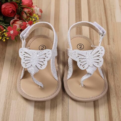 BYUSBAYA-Baby Girls Butterfly Sandals 0-18M Summer Princess Shoes Infant First Walking Slipper Shoes Non-Slip Sandals in Kuwait