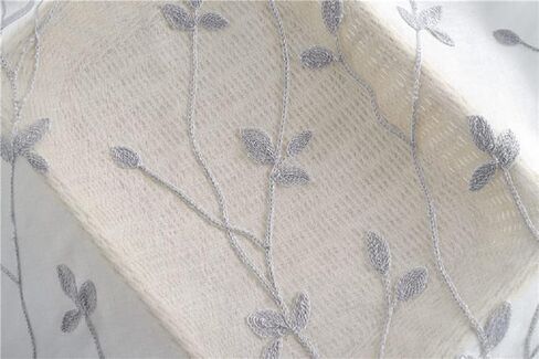 Linen Sheer Curtains Window Treatments Rod Pocket for Living Room Bedroom Simple Modern American Pastoral (2 Panels, W 100 x L 84 inch, Grey) in Kuwait