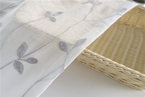 Linen Sheer Curtains Window Treatments Rod Pocket for Living Room Bedroom Simple Modern American Pastoral (2 Panels, W 100 x L 84 inch, Grey) in Kuwait