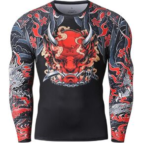 Red Plume Men's Compression Dry Fit Shirts Long Sleeve Shirt Tops Workout Running Shirt Blue …