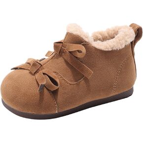 Boys Girls Faux F𝐮r Lined Suede House Slippers Cozy Soft Memory Foam Breathable Indoor Outdoor Warm Tall Boots Girls