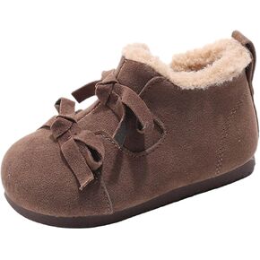 Boys Girls Faux F𝐮r Lined Suede House Slippers Cozy Soft Memory Foam Breathable Indoor Outdoor Warm Comfy Boots