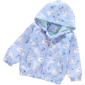 Toddler Kids Baby Girls Boys Cartoon Rainbow Print Jacket Zipper Hooded Windproof Coat Jacket with Hood Girls