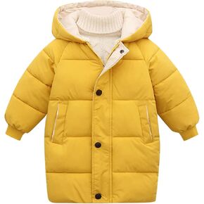 Winter Down Coats for Kids Baby Boys Girls Long Hooded Puffer Jacket Outerwear Thicken Warm Padded Jacket Clothes