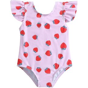 Girls Bathing Suits Size 14 Toddler Girls Ruffle Sleeve Romper Beach Swimsuit Infant Swimwear Big
