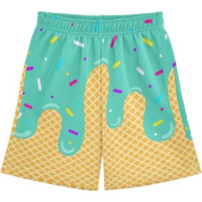 Boy's Summer Boho Print Shorts Casual Kids Elastic High Waisted Graphic Shorts with Pockets for Girls 2-14 Years