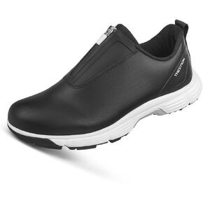 Women's Slip on Golf Shoes with Zipper Casual Fashion Golfer Sneakers Arch Support Waterproof Trainers