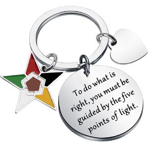 AKTAP OES Keychain Order Of The Eastern Star Gift OES 1850 Sorority Gift For Fraternity Fans (OES Keychain)