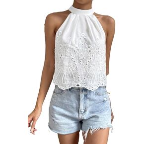 Women's Classic-Fit Shirt Embroidery Neck Blouse in Saudi Arabia