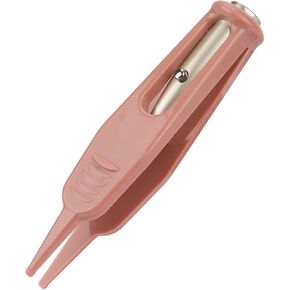 Baby Cleaning Tweezer LED Light Forcep Premium Material Safe Durable Anti Skid Design Smooth Burr Multi Purpose Tool for Baby Nose Ear Navel Care Stainless Steel Plastic 3.7 Inch