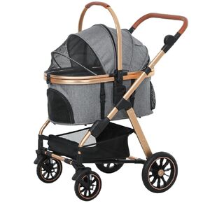 Minzan 3-in-1 Dog Stroller for Travel, Outdoors (Gray)