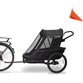 Premium Double Children's Bike Trailer with Suspension - Black