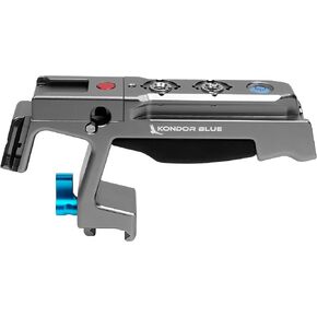 KONDOR BLUE | Talon XL Top Handle with Trigger REC for Cameras | NATO Rail, Arri mounts, Cold Shoes, Remote Start/Stop REC Button, Molded Rubber Grip, & Bubble Level | Space Gray