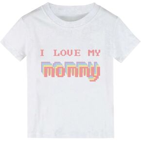 Solid Color Color Printing I Love My Mommy Print Boys and Girls Tops Short Toddler Undershirts Dance Shirts for Girls