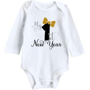 Baby Undershirts Boys My First New Year Clothes Newborn Infant Baby Boy Girl New Year Outfits Letter Print Romper