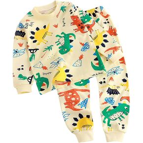 Boys 3tclothes Children's Long Boys' Undergarments Pure Cotton Baby Girls Dinosaur Kart Small Boys (AA, 6-7 Years)