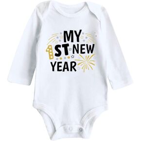 Infant Baby Undershirt My First New Year Clothes Newborn Infant Baby Boy Girl New Year Outfits Letter Print Romper