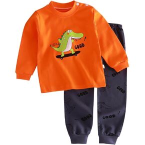 Boys 3tclothes Children's Long Boys' Undergarments Pure Cotton Baby Girls Dinosaur Kart Small Boys (I, 6-12 Months)