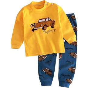 الأولاد 3TCLOTHES الأطفال الداخليون الطويلون للبنين الطويلة القطن النقي للبنات ديناصور كارت أولاد صغير (C ، 12-24 شهرًا)